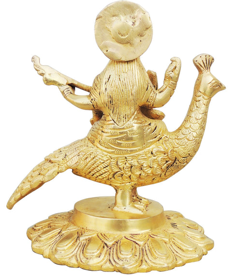 Brass Saraswati On Peacock 1.44Kg